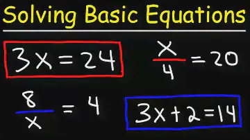 Algebra Basics - Solving Basic Equations - Quick Review!