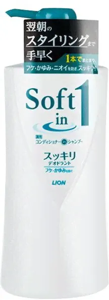 LION Шампунь-кондиционер "Soft in 1 - против перхоти 2 в 1", дозатор, 520 мл